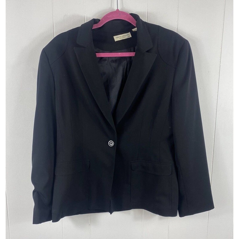 Valerie Stevens Separates Black Jacket Blazer Womens Size 12P Polyester Spandex